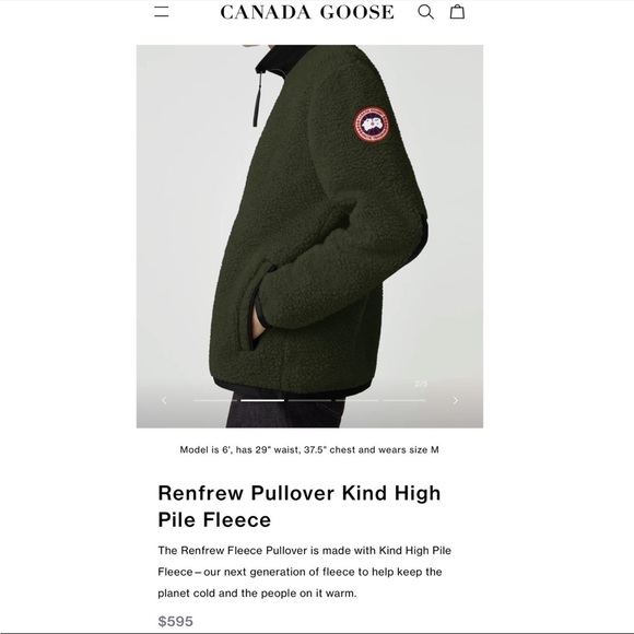 NWT Canada Goose Renfrew Wool Blend Fleece Pullover Jacket - Picture 2 of 14